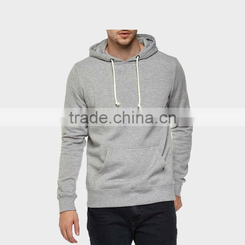 100% Jersey Grey Men's Hoodies With Pocket