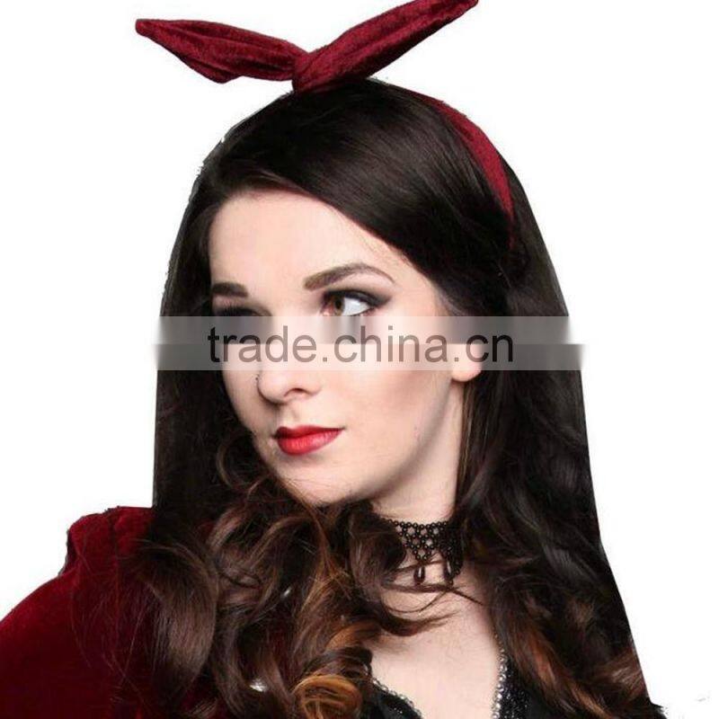 Fashion Women Velvet Headbands Rabbit Ears