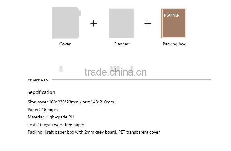 A5 creative journal dairy planner high grade PU cover notebook section sewing planner with clasp