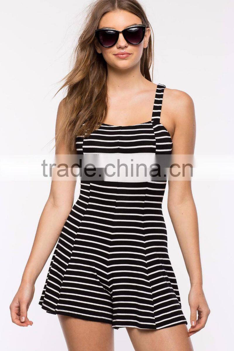 2016 Guangzhou Summer Sleeveless Women Stripe Adult Romper wholesale