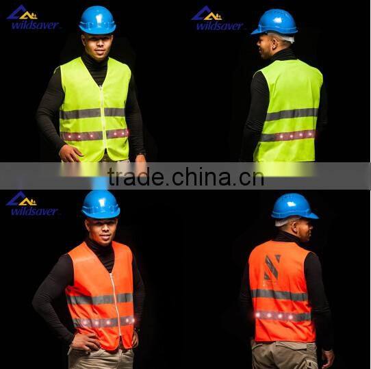100% polyester mesh fabric motorcycle reflective led safety vest