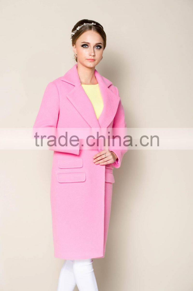 2015 winter latest trendy women thick korean green custom coat, ladies' long coat