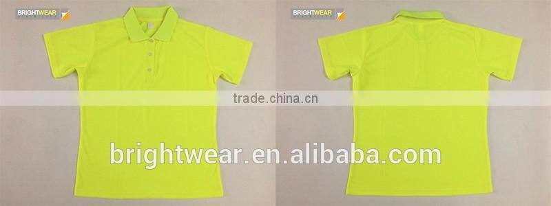 China factory lime blank safety fluorescent security protective high visibility polo shirt