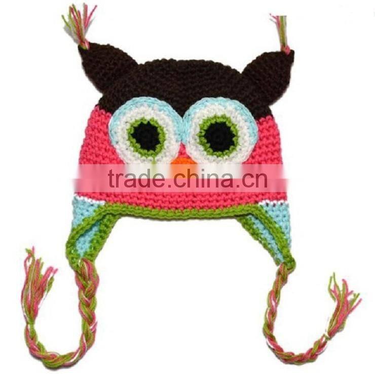 Lovely combed cotton baby hats newborn animal design baby beanie hat funny crochet baby hat