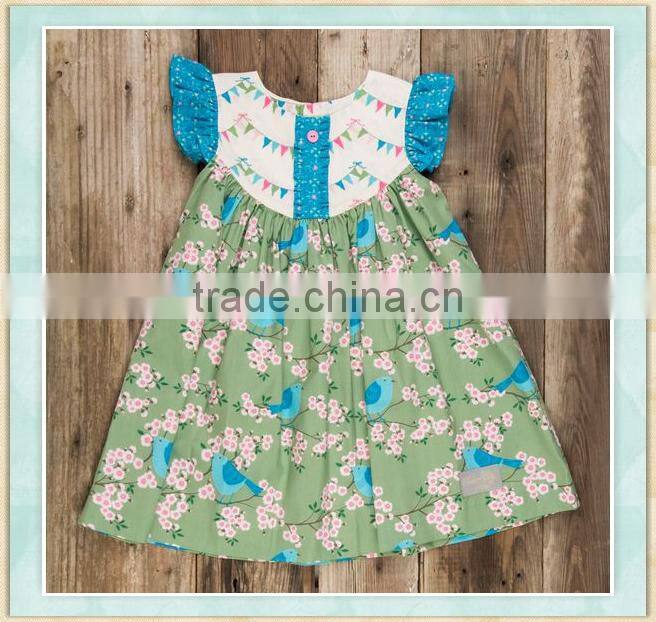 2017 july 4th childrens sleeve dress wintersweet print pattern unicorn clothing baby girls dress