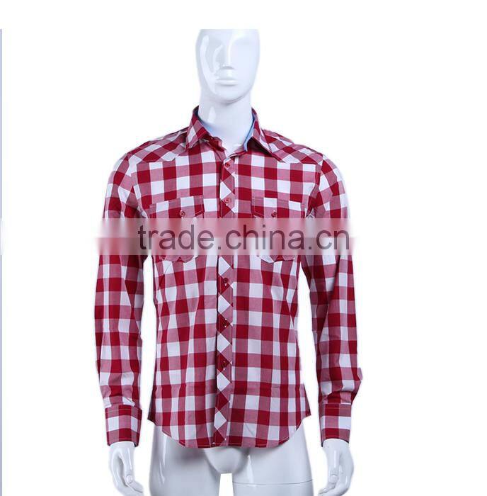 latest new fashion design big checked men dress shirt