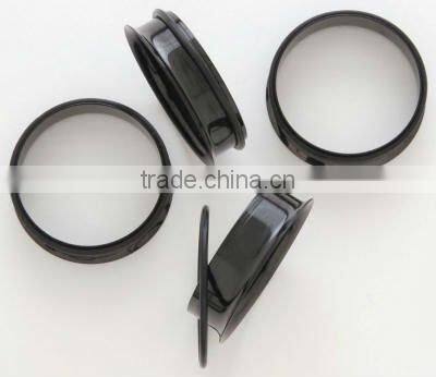 silver 316L stainless steel ear flesh tunnel paved beads rim