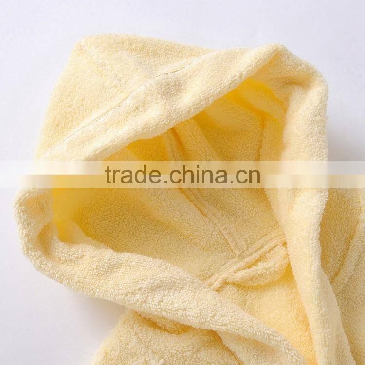 Soft kids hooded robe velour fabric and slippers