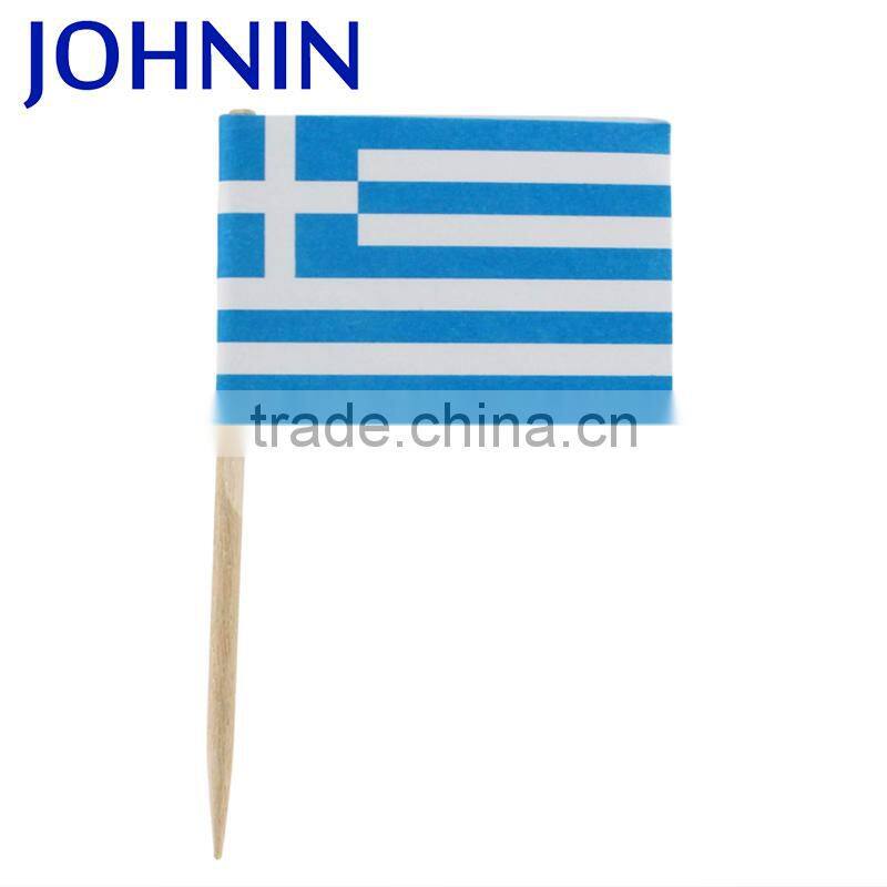 China Wholesale Custom Logo Printing Wooden/Bamboo Cocktail Disposable Toothpick Flags Fruitpick flag