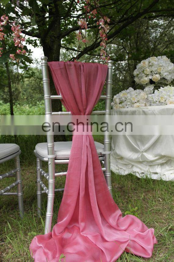 Newest Design Fancy Shiny Purple Wedding Tiffany Ruffle Chair Sash