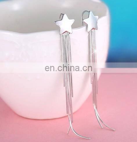Custom 999 silver fashion pendant earrings plating golden wedding earring