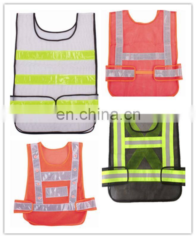 High Visibility 80G Net Orange Kids Safety School Warning Vest With Sides Magic Tape