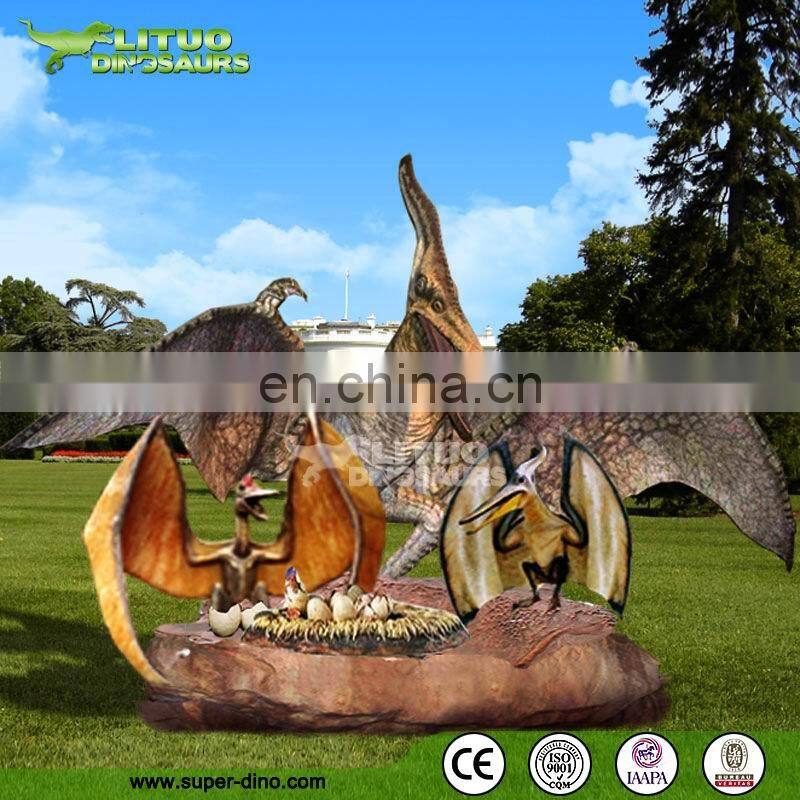Display Silicon Rubber Animatronic Flying Dinosaur Model