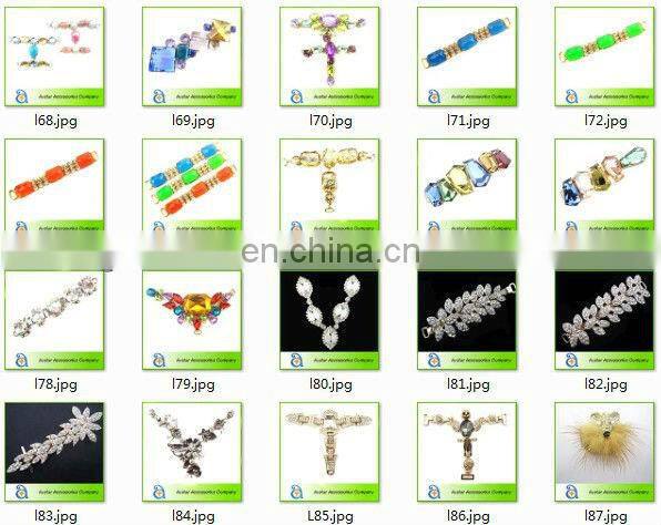 New design Y shape colorful rhinestone shoe decoration high heel shoe parts