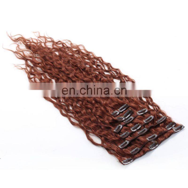 Best quality 7a brazilian virgin silky straight wave clip in hair extension 100% human