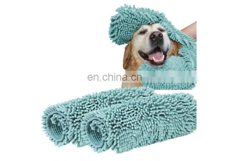 Microfiber chenille dog towels soft cat microfiber towels cleaning washcloth pet towels