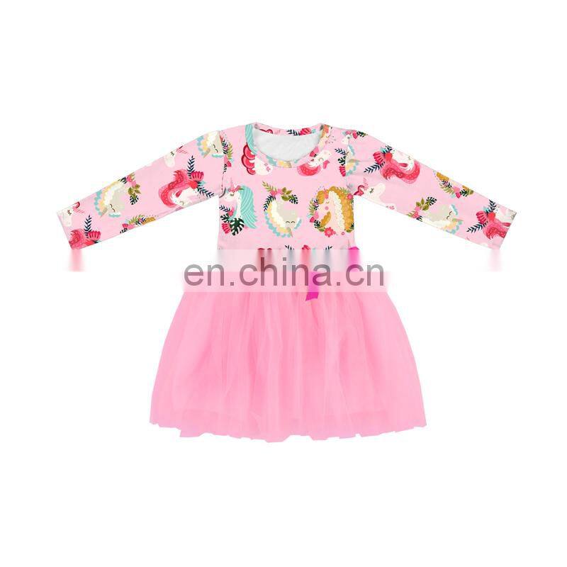 New Arrival Ostrich And Plant Lovely Girls Dress Accessary Baby Girl Clothes For Party Wear
