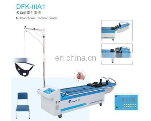 Neck and lumbar traction bed physical therapy equipment used