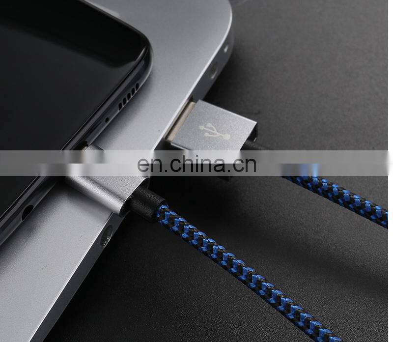 Golden SKY Colorful 2A Fast Charging Line Nylon 1m Mobile Phone Data Cable USB for Android Type-C Data Line