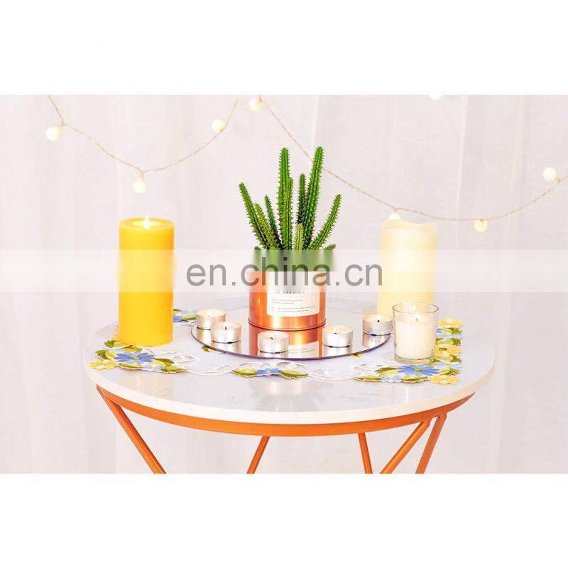 10" Round Mirror Candle Tray/Plate with Bevel Edge for Wedding, Christmas and Party decoration set of 12