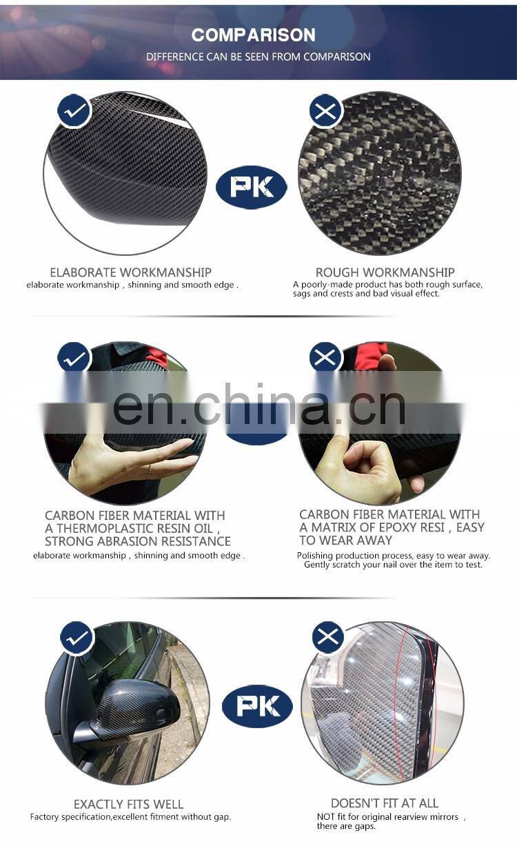 Auto Full Replacement Carbon Fiber Side Mirror Cover for VW Golf V GTI MK5 R32