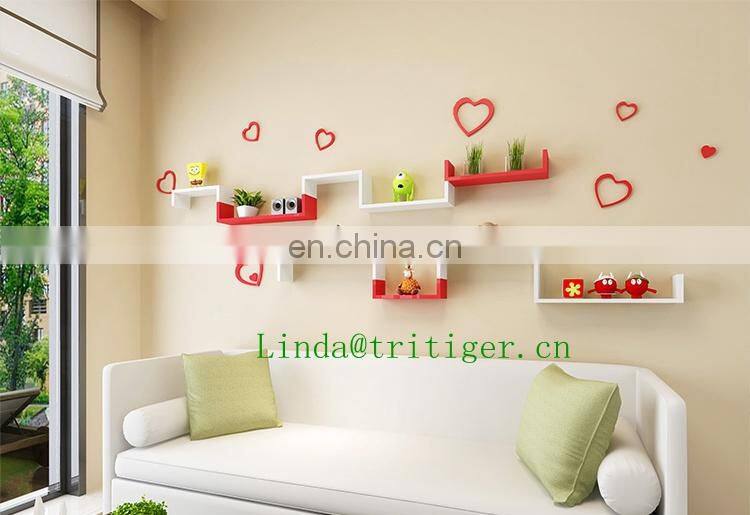 Wooden Floating "U" Wall Ledge Shelf home decor design pictutes sets
