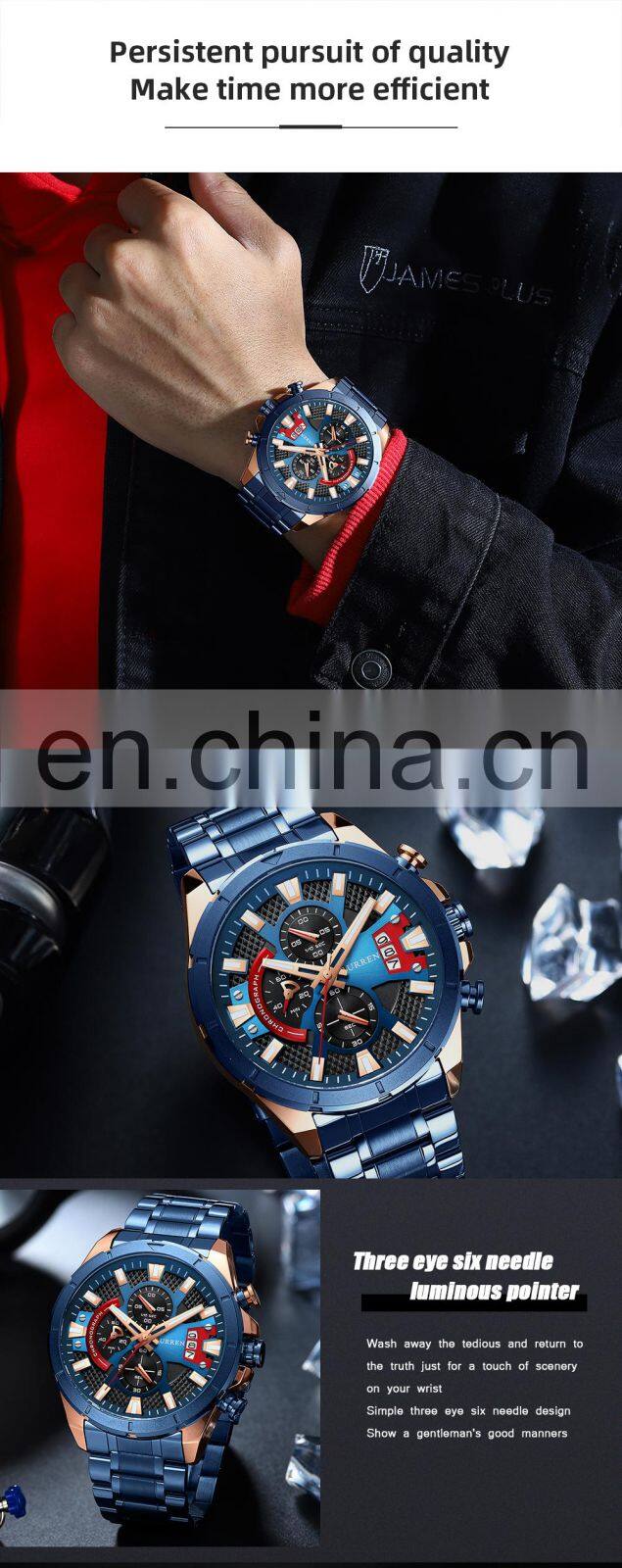 CURREN 8401 New Model Fashion Stainless Steel Men Quartz Watches Waterproof Men Wrist Watch