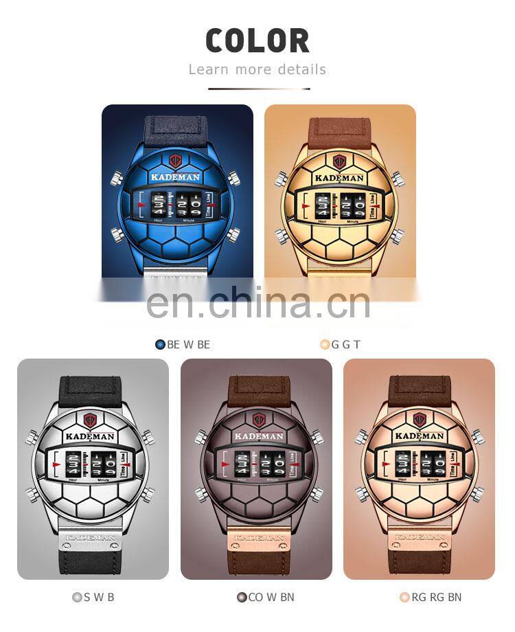 Kademan 9099 New Dual Display Wristwatch Waterproof Time Chrono Functional Watches Men Classic