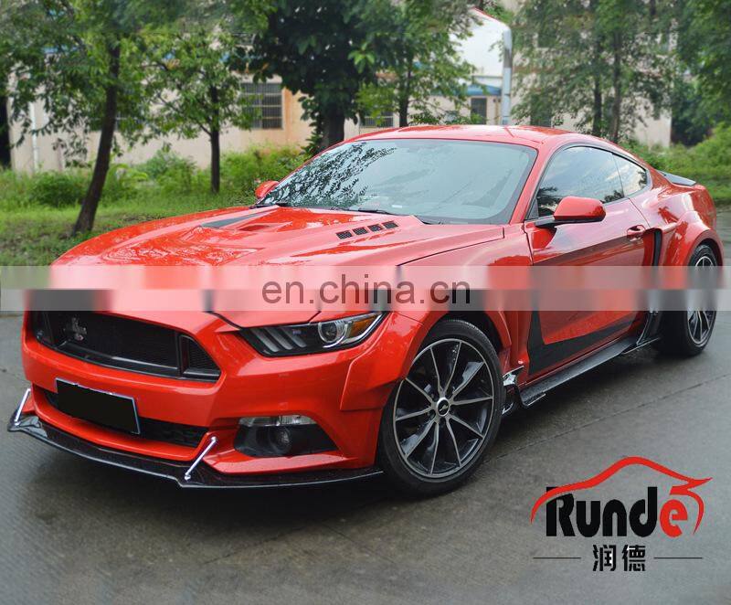 Runde Car Modification Resin Material Flame Wide Body Wheel Eyebrow Front Lip Side Skirt Spoiler For 15-17 Ford Mustang Body Kit