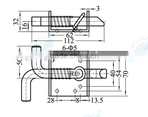 02418 Rubber latch truck door latch trailer spring latch