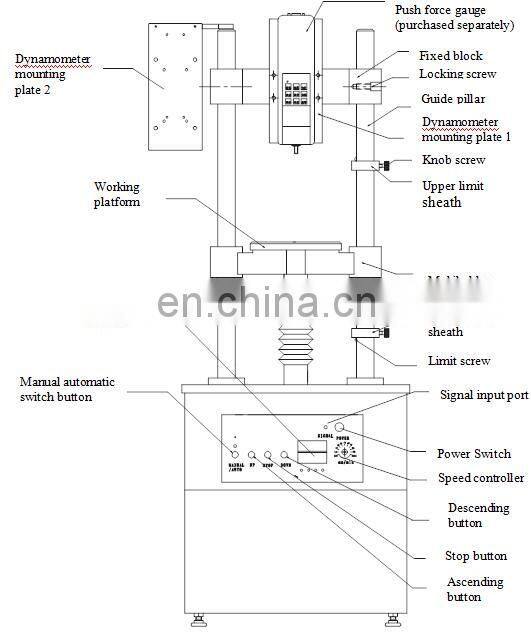 vertical hydraulic electric 5000N force test stand