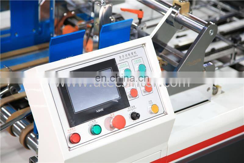 UTM650B Automatic kraft gift paper packaging box Window patching making Machine with rotary plastic film cut