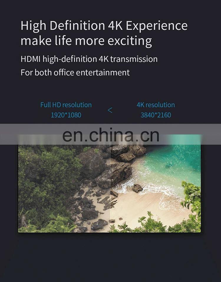 Miiiw 7 in 1 Type-C Hub Converter 100W PD Power Supply USB3.0 Interface SD/TF Card 4K HD Video Output Portable