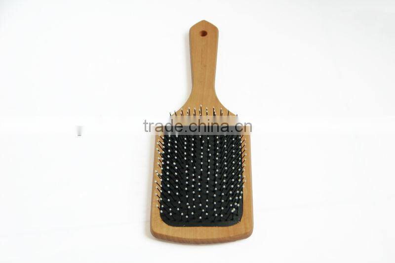 Eco-friendly Natural Bamboo Brush , Wood Pins Custom Paddle Brush