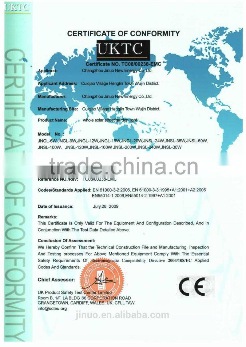 2015! SALE! 20W-40w light integrated/all in one solar street lamp, Solar panel, CE