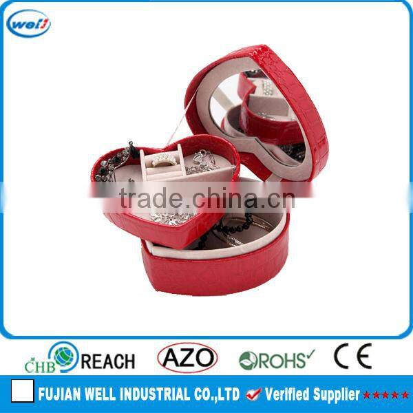 Red Croco Leather Jewelry Clutch