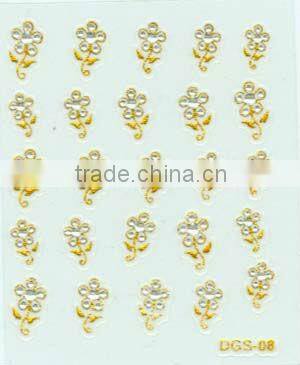 eco-friendly flower finger nail stickers