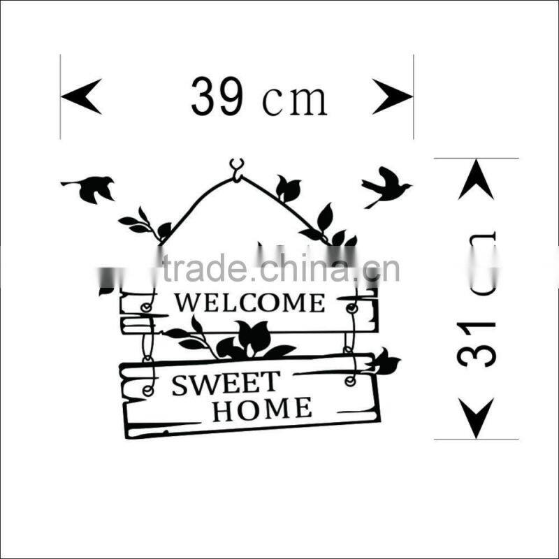 Welcome sweet home decoration wall decals ZYVA-8253-NA decorative removable vinyl wall stickers for home