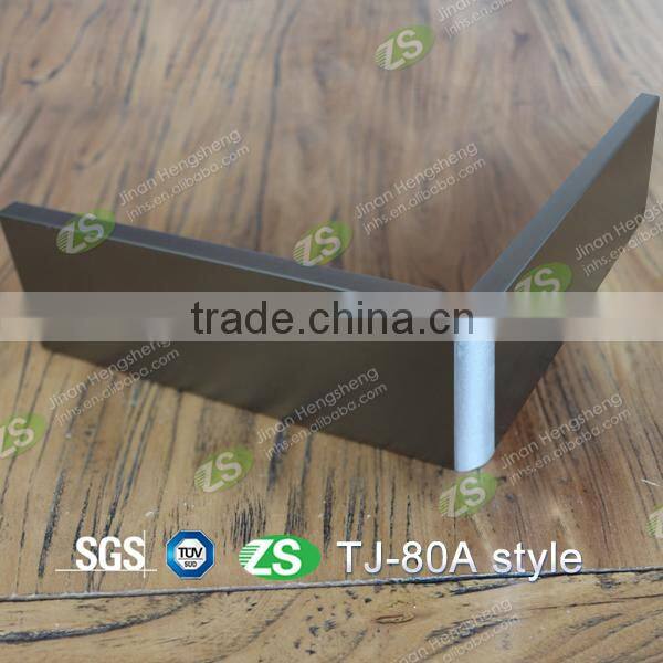 80mm high fire retardant silver brushed aluminium skirting board