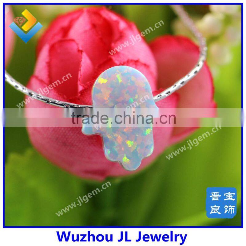 925 sterling silver chain white opal hamsa bracelet