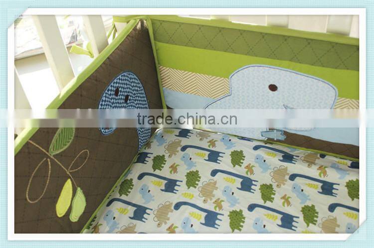 emboidery baby boys dinosaur bedding set crib bedding set from professional manufacturer
