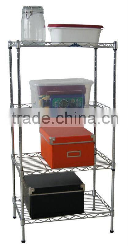 4 tier shelving unit/book shelf/corner shelf/flower shelf/chrome shelf