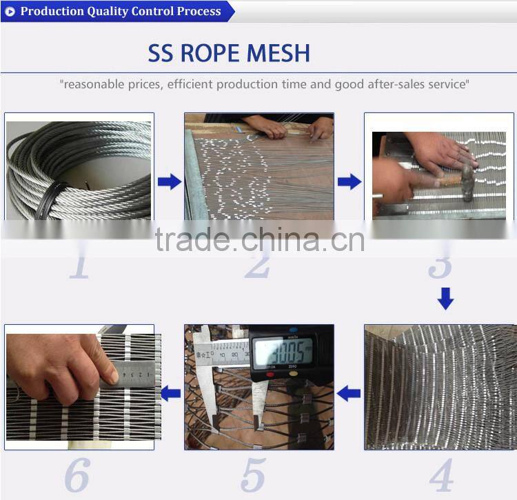 7x7 structure 1.6mmx60x104mm Ferruled & Knotted type Flexible stainless steel cable net