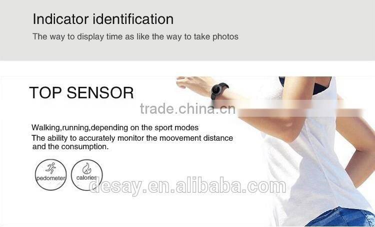 Desay Pedometer Sleep Sport Data Share Take Photo Anti-lost BT4.0 Smart IOS Android Watch Bracelet DS-B505