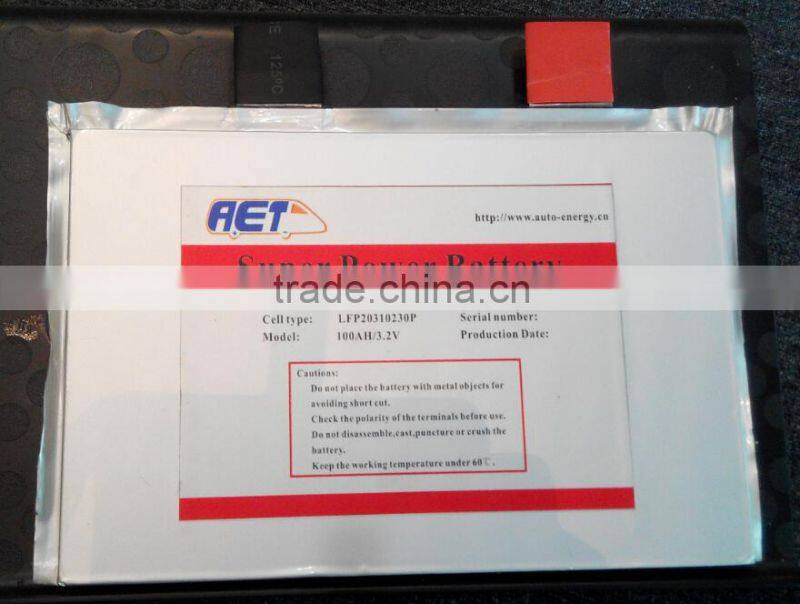 Light weight, small dimension, high safety LiFePO4 battery cell 3.2v 100ah lithium ion for EV/HEV/UPS/Energy storage