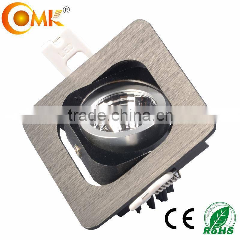 3*5W Dimmable three heads design led cob grille light with brushed black