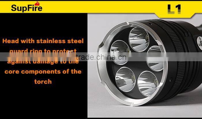 Brightest Supfire flashlight led torch L1 3800 lumen 50w 5*cr XML U2 Fishing Night Lamp