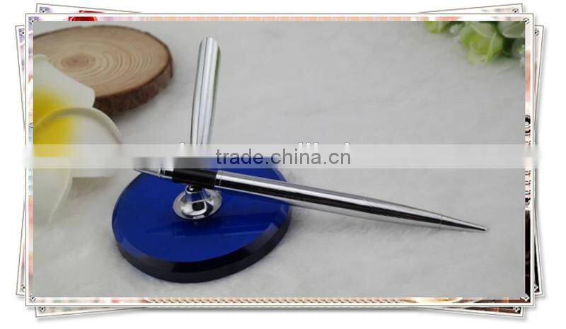 TT- 08 silver table pen with acrylic pen display stand , bank pen holder