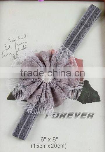 lovely flower elastic hair rubber band with pearls