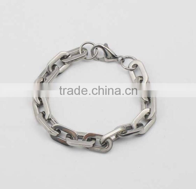 Silver Fashion 316L Stainless Steel Curb Chain Bracelet
